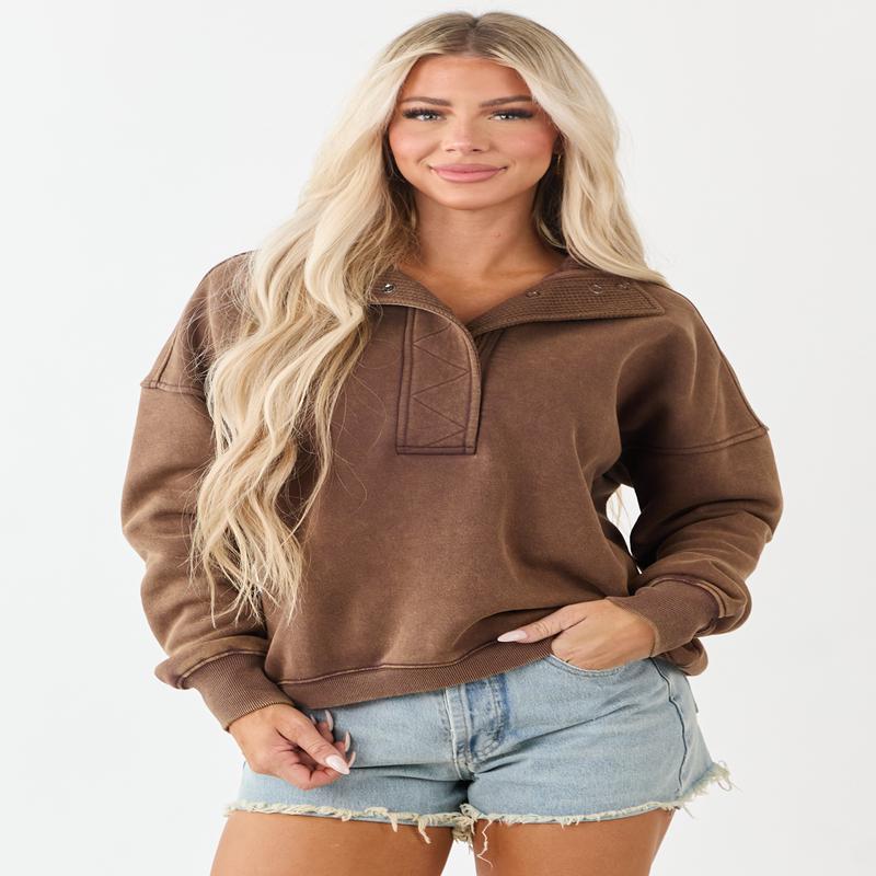 Sepia Washed French Terry Sweatshirt