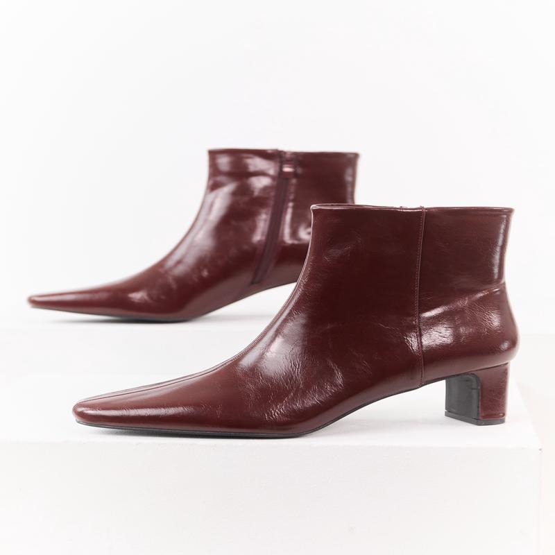 Sangria Faux Leather Pointed Toe Booties