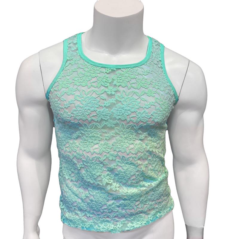 Aqua Lace - See Through Sexy Mesh Men's Tank
