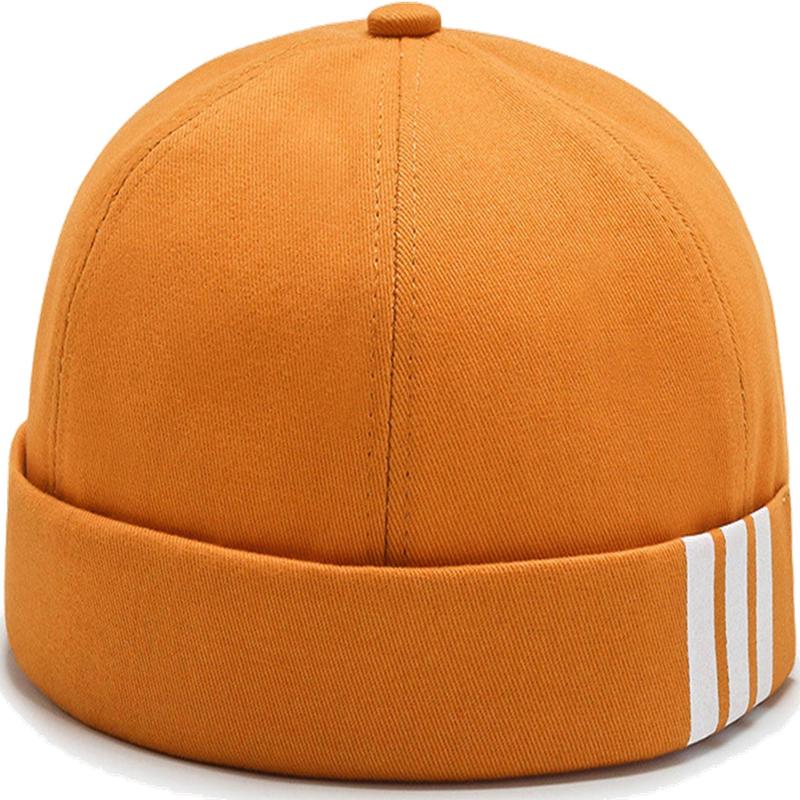 Brimless Cap Side Stripes - YELLOW