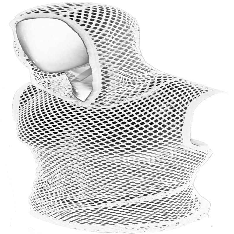 Fishnet Hooded Tank - White