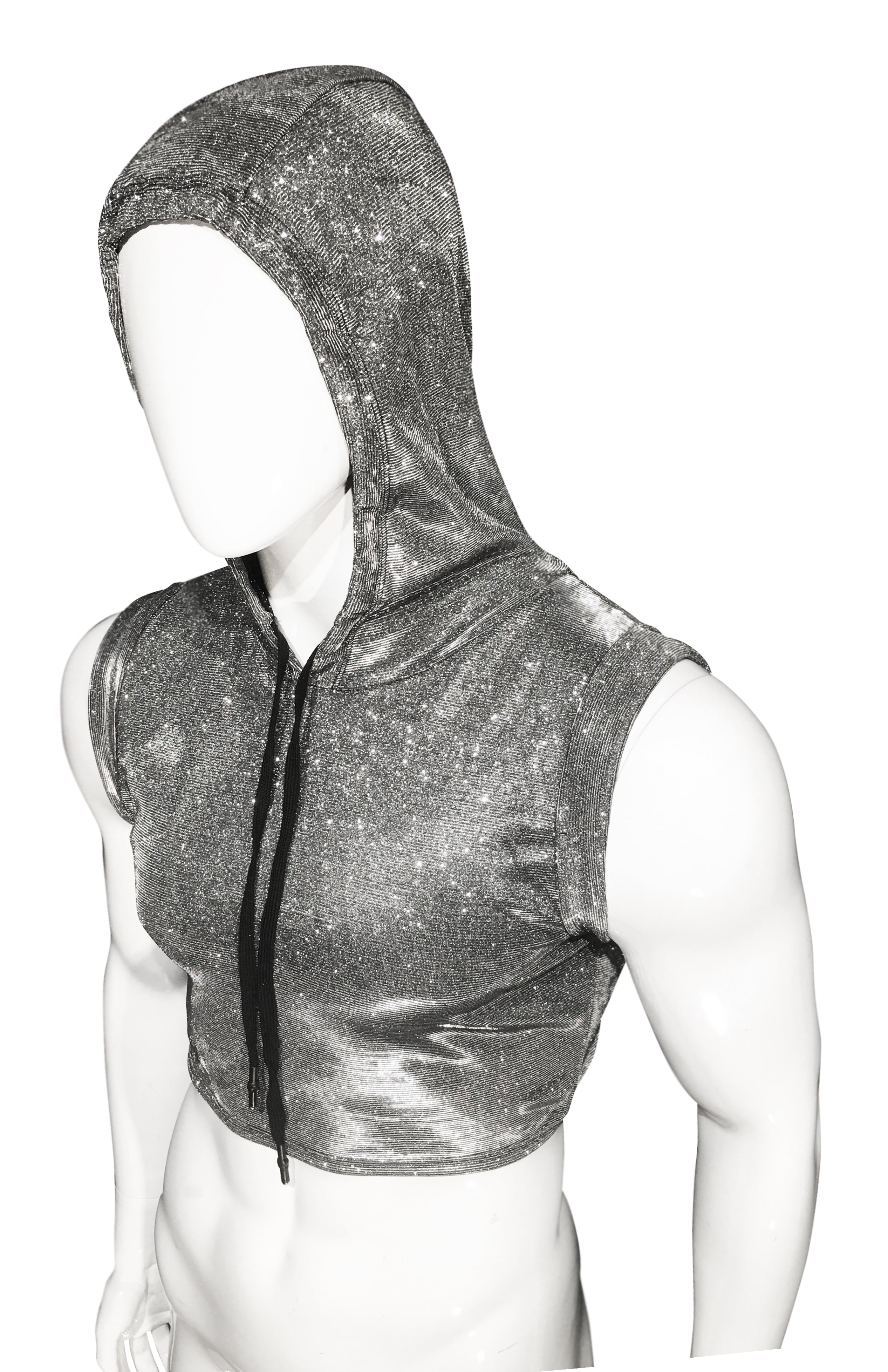 Glitter Crop Top - Silver