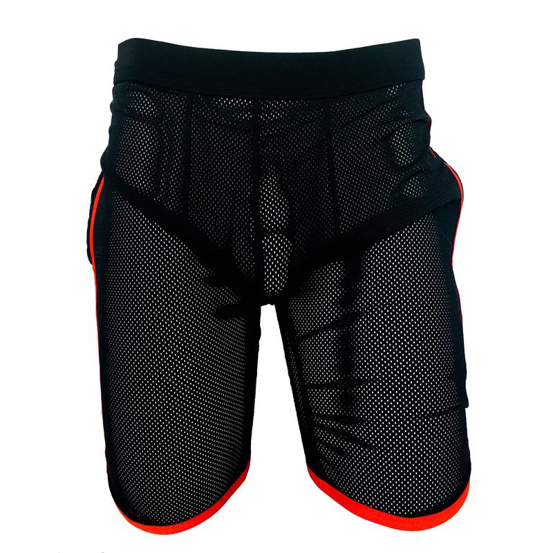 Knobs Sports Mesh GYM Shorts-Black With Red