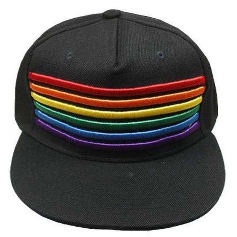 PRIDE Flag Embroidered Lines Rainbow Hat
