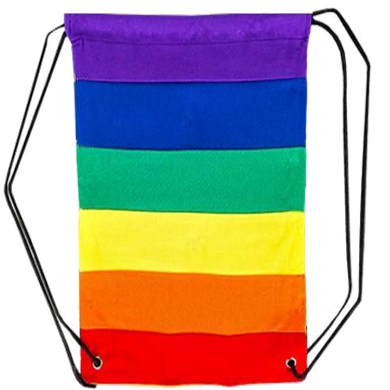 Rainbow Panel String Backpack