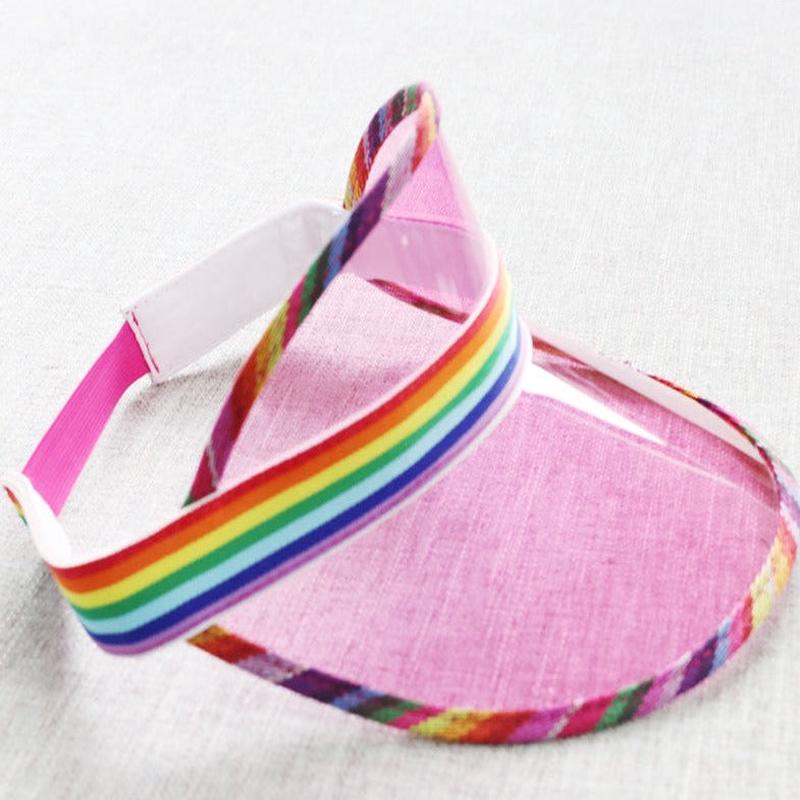 Rave Party Visor - Pink Rainbow