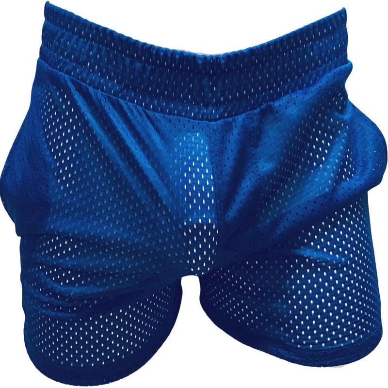 See Thru Short Shorts Sports Mesh Royal Blue