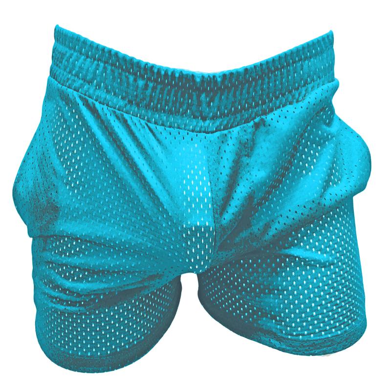 See Thru Short Shorts Sports Mesh Sky Blue