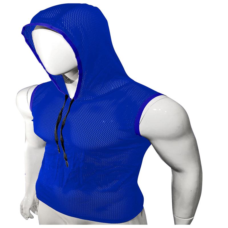 Sports Mesh Hooded Tank Royal Blue