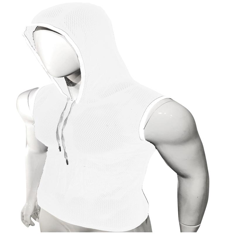 Sports Mesh Hooded Tank White