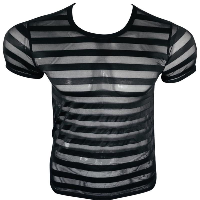 Striped Mesh Tee