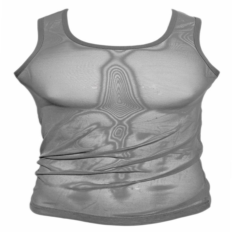 Fine Mesh - Fishnet See Through Sexy Men's Tank - GREY