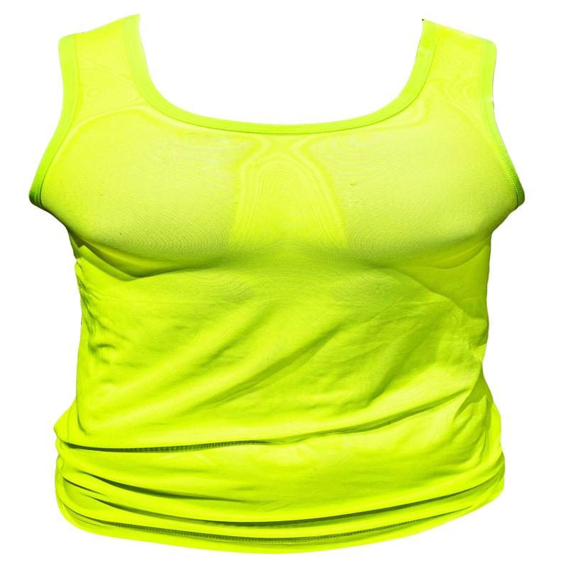 Fine Mesh - Fishnet See Through Sexy Men's Tank - Neon Green