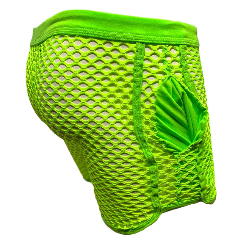 Fishnet Gym Shorts with side pockets - Lime