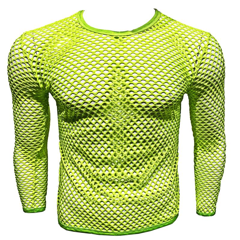 Fishnet Long Sleeve Tee - Neon Green