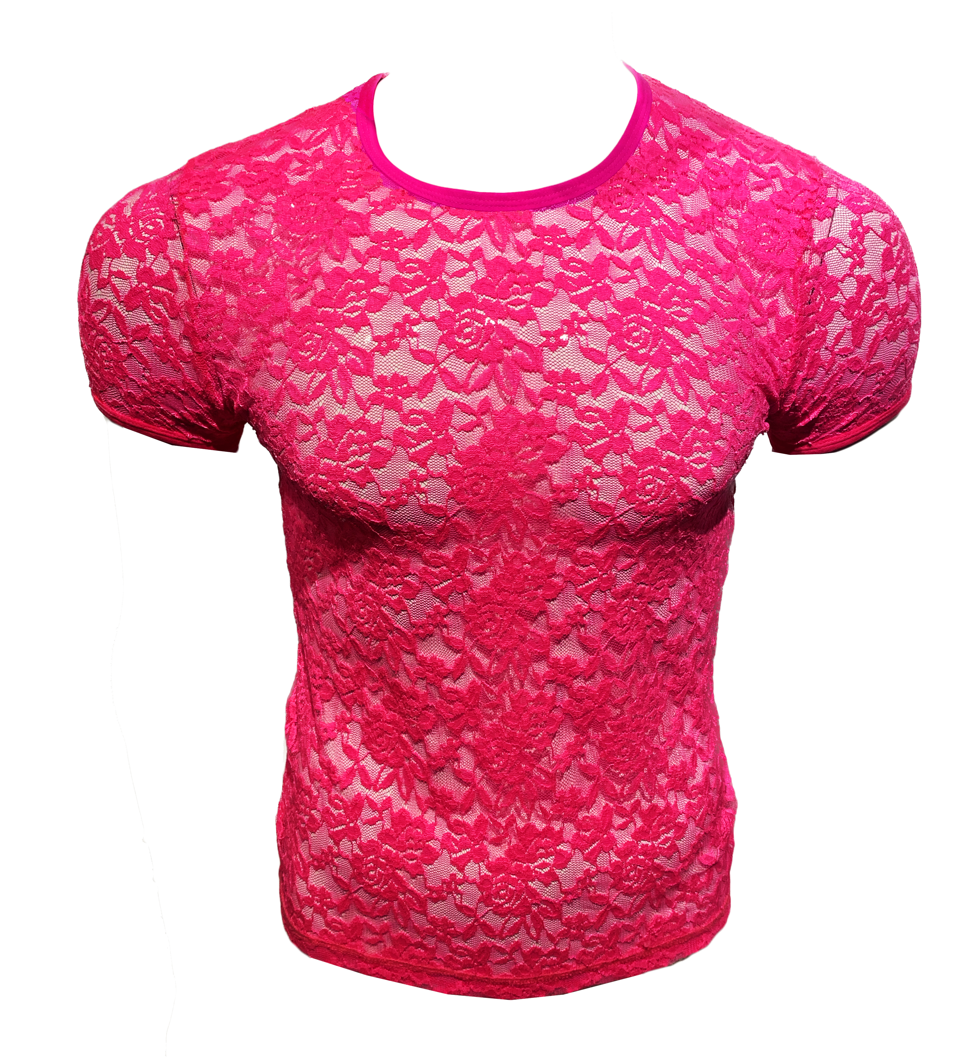 Hot Pink Lace Tee