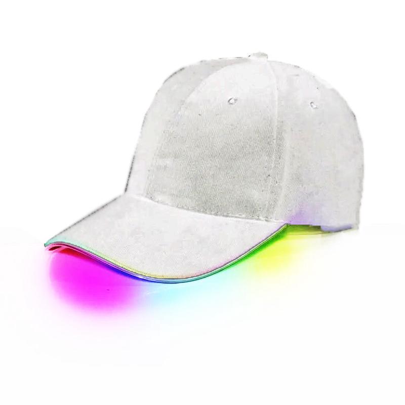 Light Up Brim Baseball Hat - White