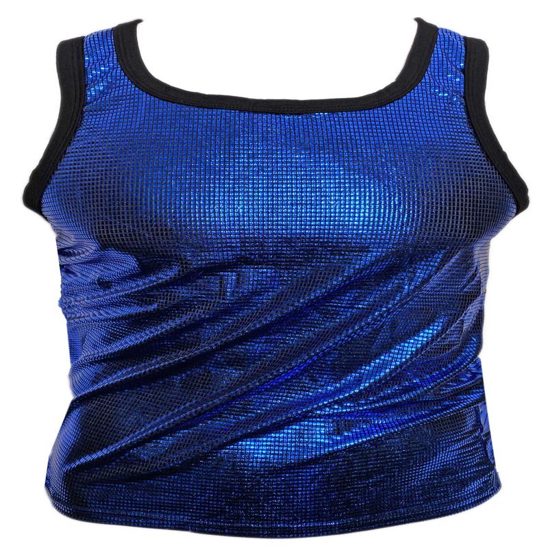 Metallic Disco Ball Tank - Blue