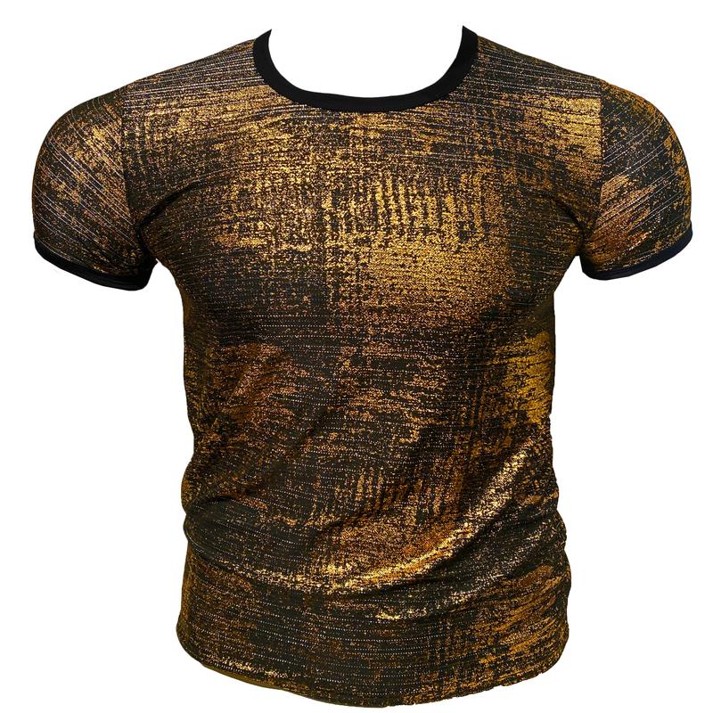 Metallic Gold Leaf Short Sleeve TEE