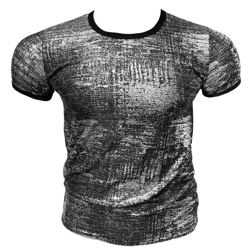 Metallic Silver Leaf Short Sleeve TEE