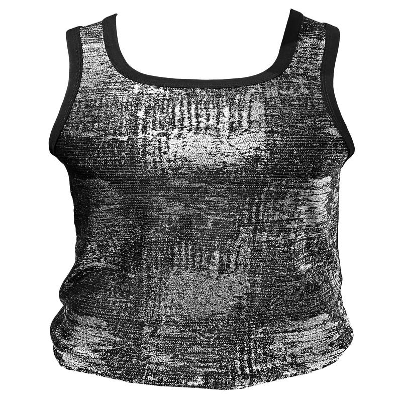 Metallic Silver Leaf Tank