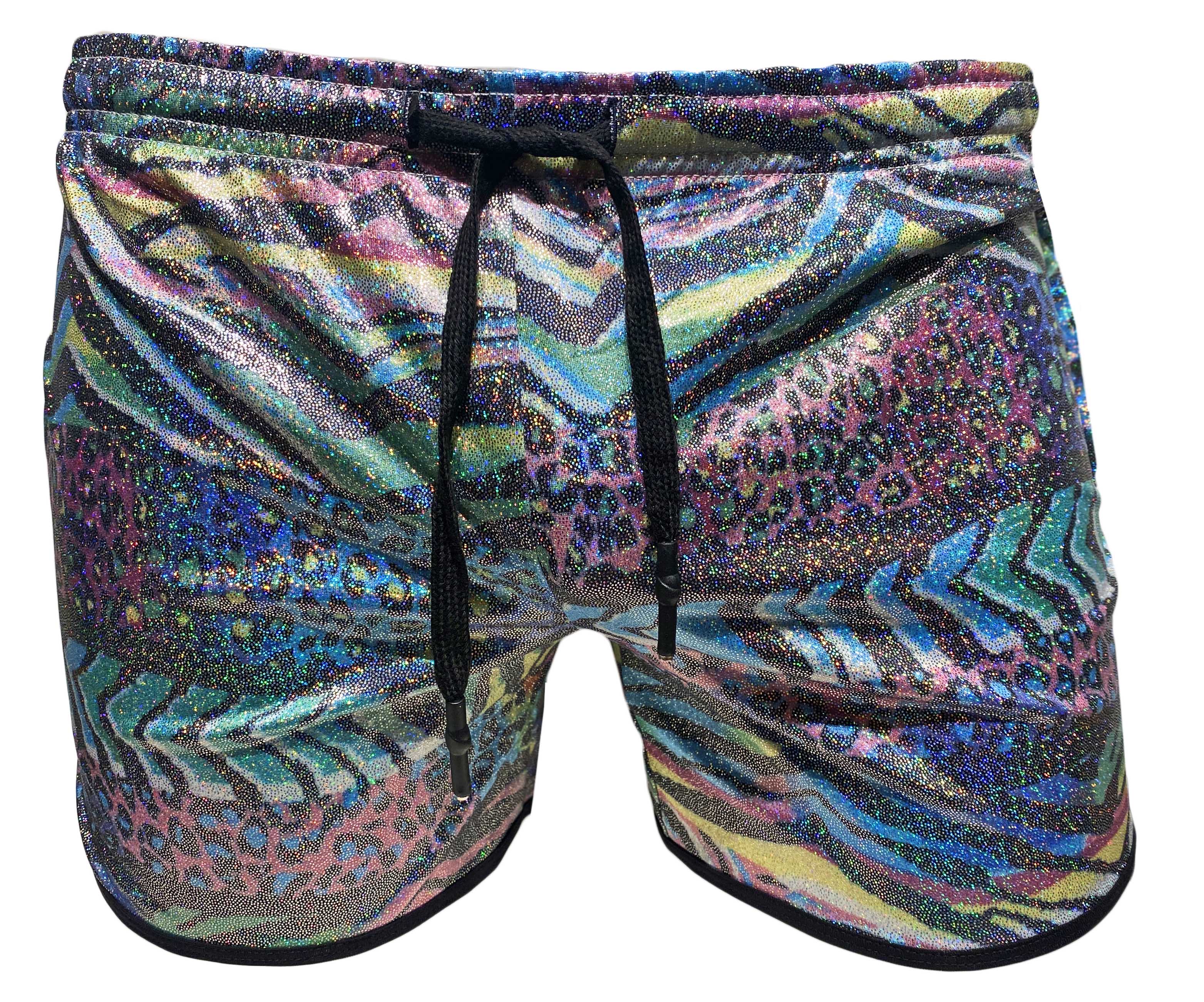 Metallic Zebra Shorts - Dark Multi