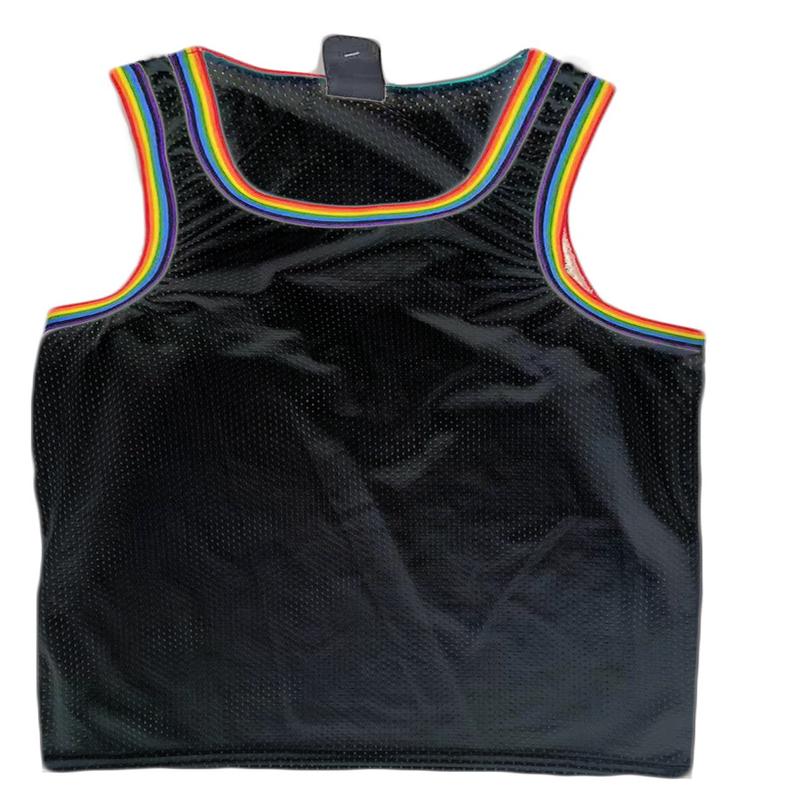 Rainbow Trim Tank - Black Sports Mesh