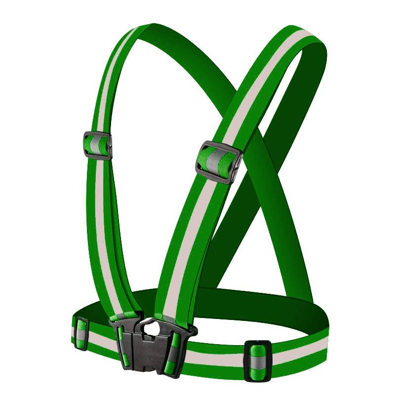 Reflective Elastic Harness - Green