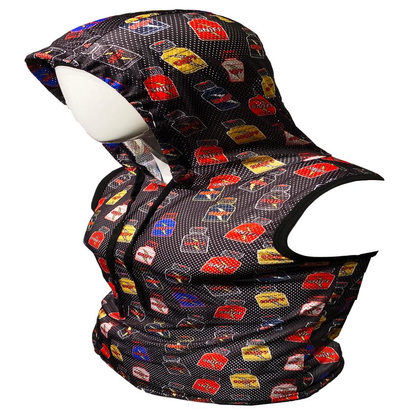 Sports Mesh Hooded Tank With Sniff Print - BLACK