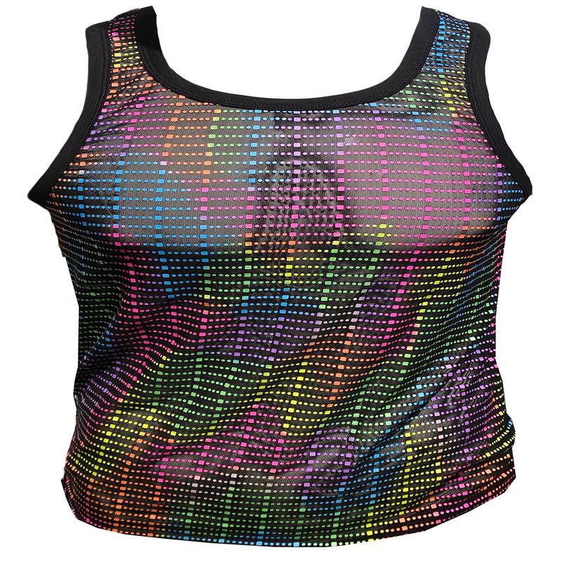 Mesh Neon Sequins Tank - Black