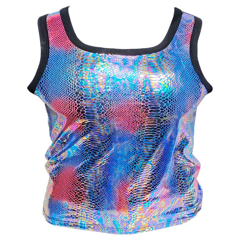 Metallic Multi Tank - Snake Blue Pink