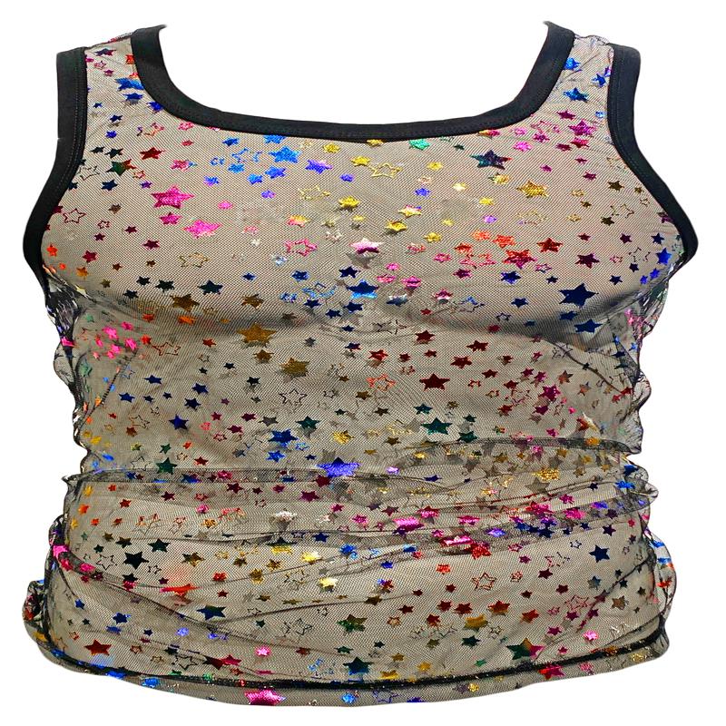 Metallic Star Mesh Tank