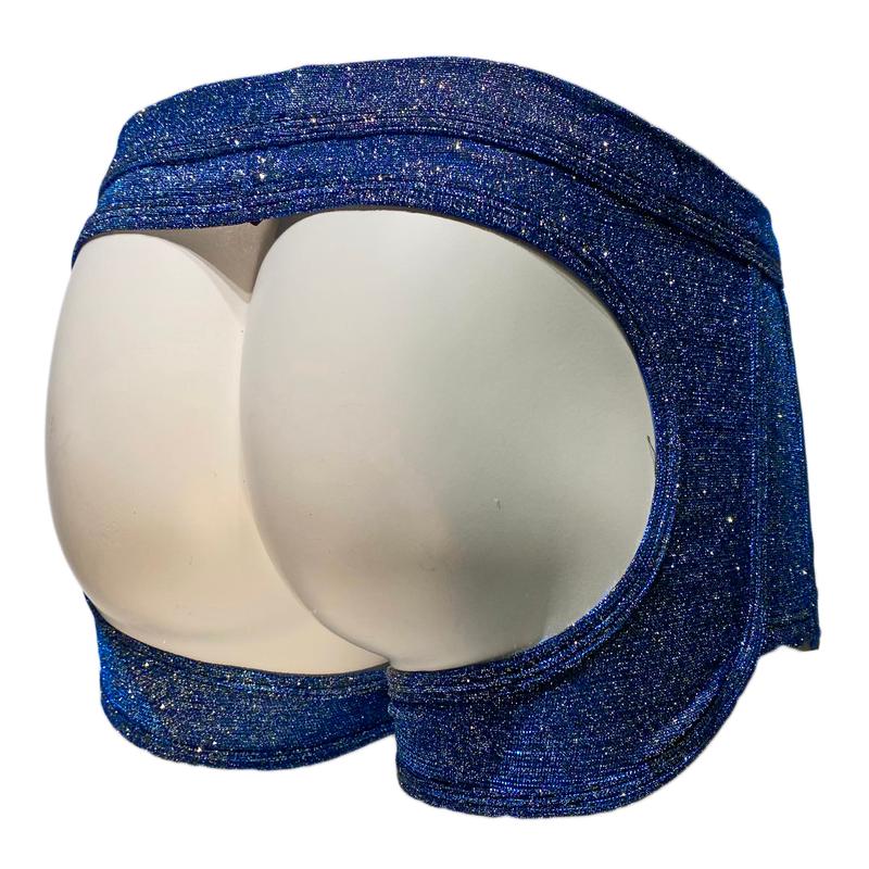 Open Butt Jock Trunk Blue Glitter