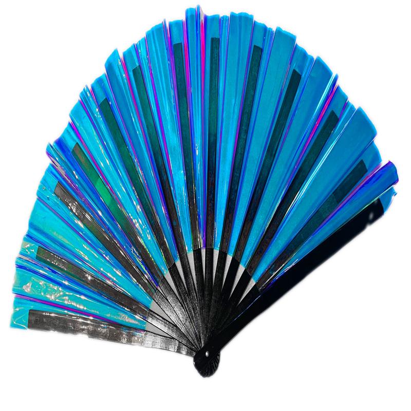Party Clack Fan - Iridescent Blue 8 Purple / Gold