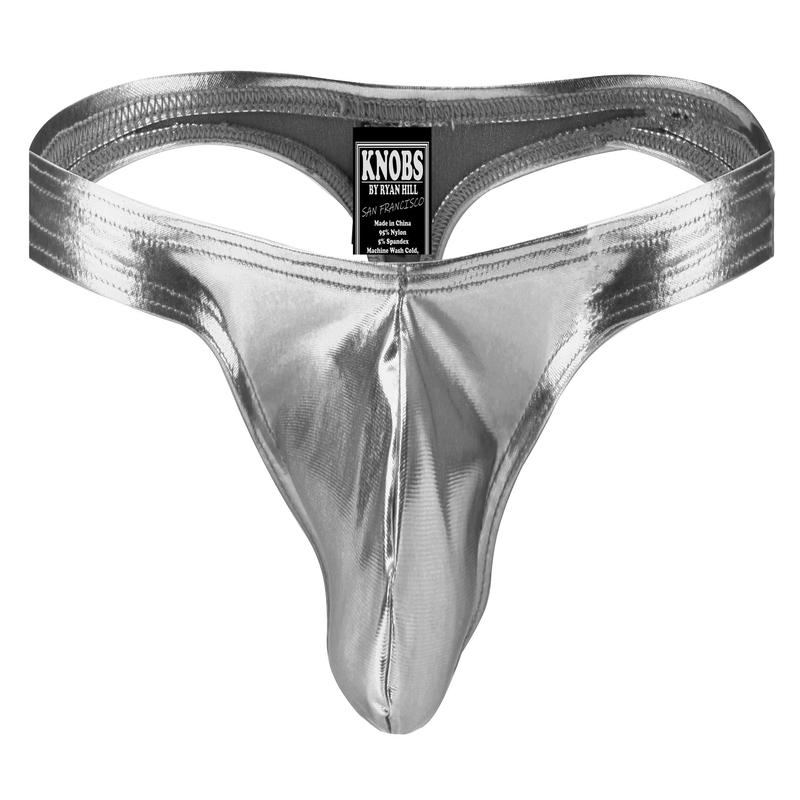 Solid Metallic Thong - Silver