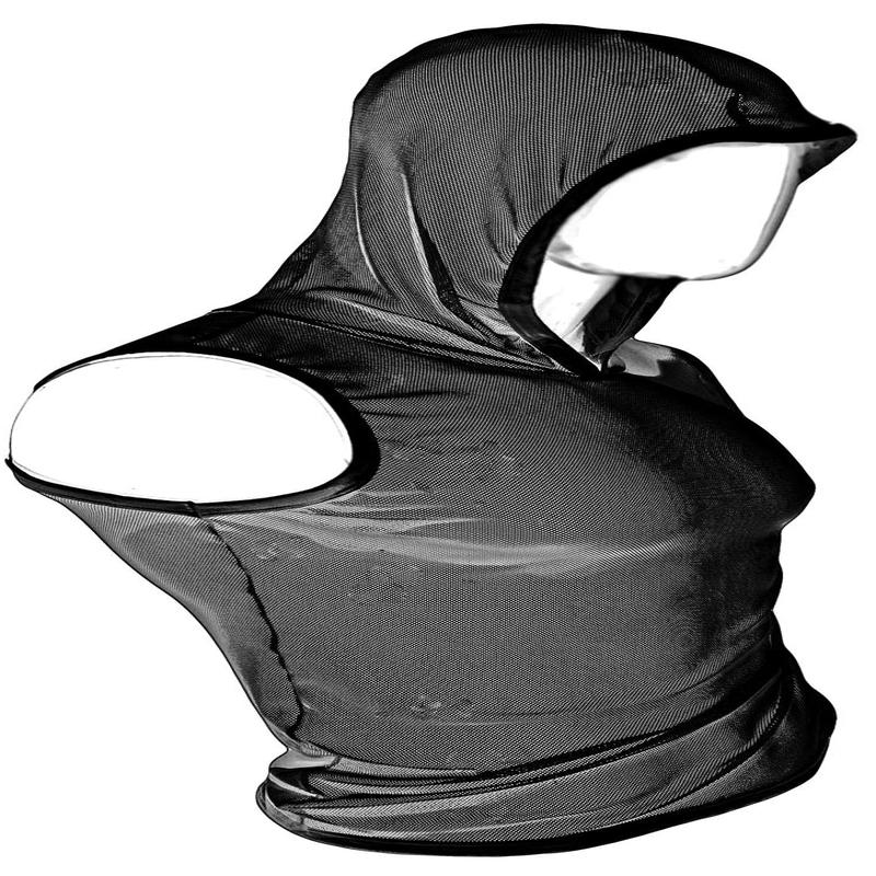 TINY MESH HOODED TANK - BLACK