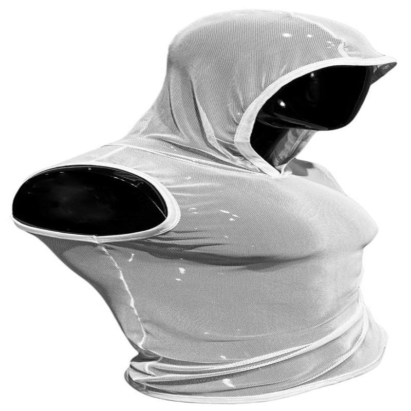 TINY MESH HOODED TANK - WHITE