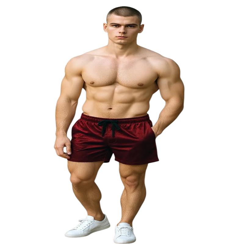 Velvet Pocket Shorts - Dark Red