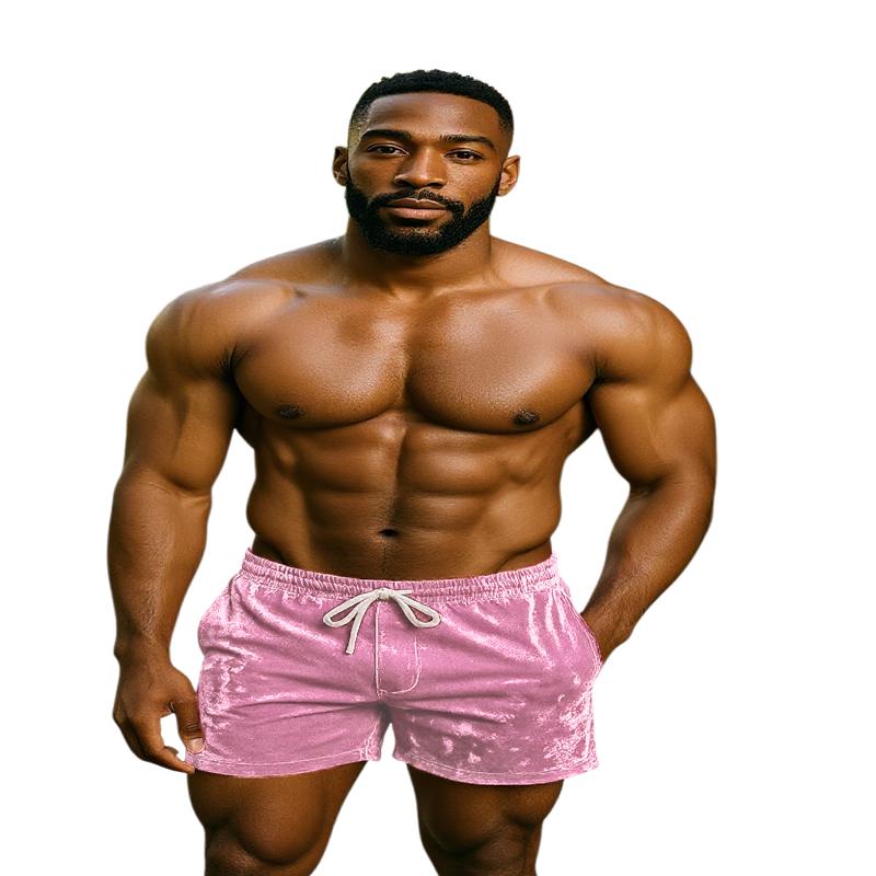 Velvet Pocket Shorts - Light Pink