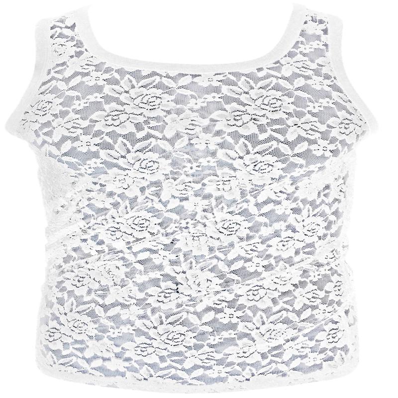 White Lace - Fishnet See Through Sexy Mesh Men's Tank