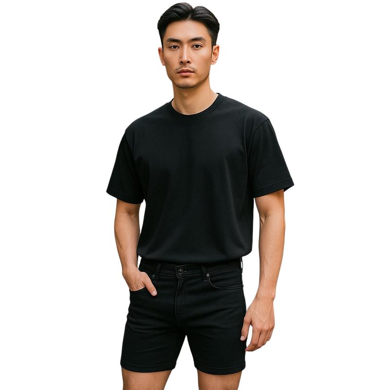 4-way Stretch Denim Shorts - Black