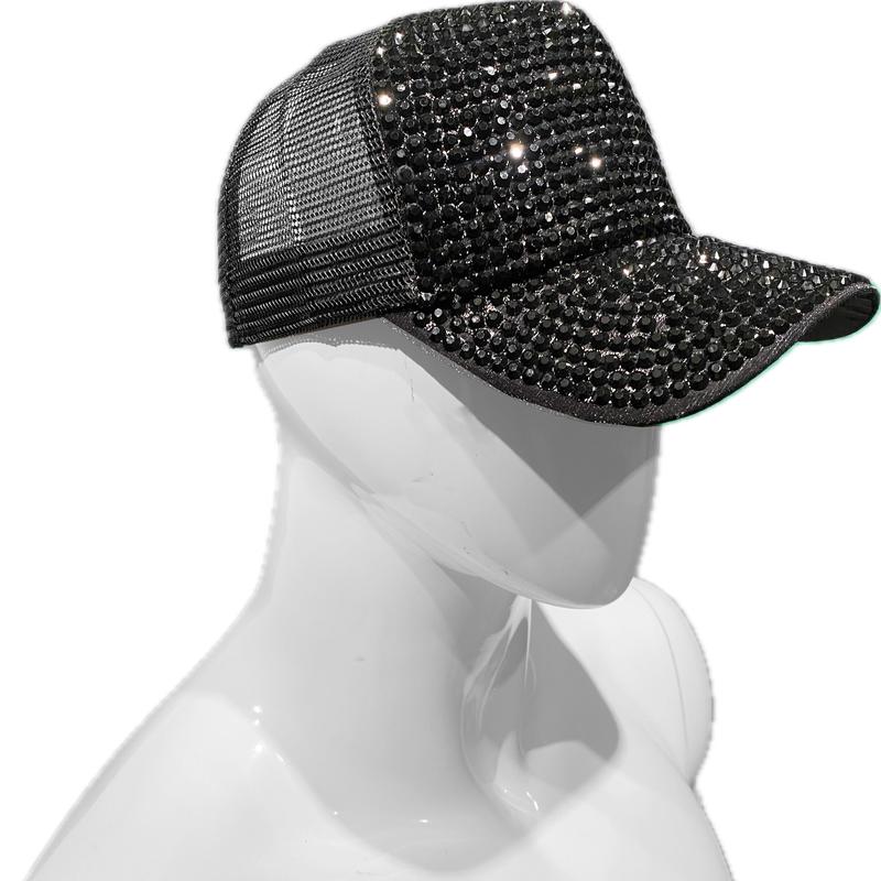 Diamond Rhinestones Cap - Black
