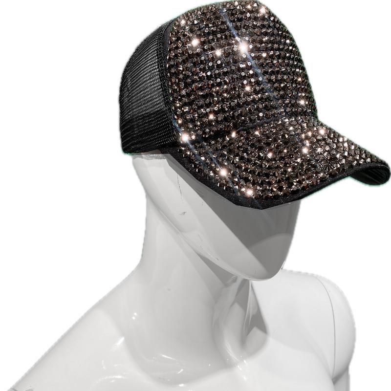 Diamond Rhinestones Cap - Black Gunmetal