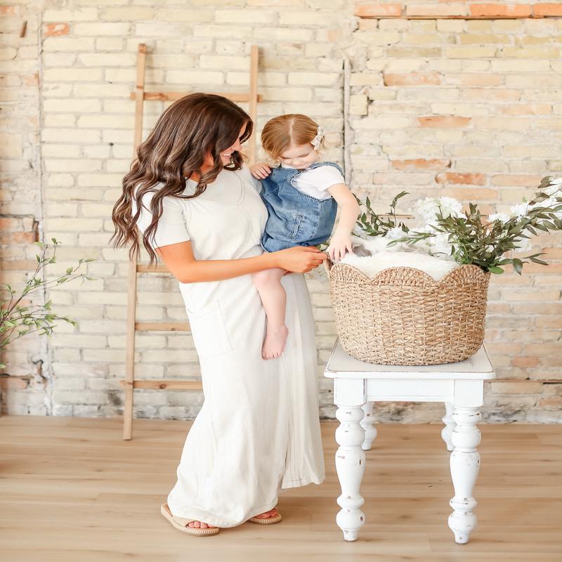 Linen Blend Adjustable Overall Dress - FINAL SALE