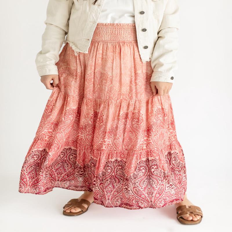 LIVERPOOL Tiered Woven Smocked Waist Maxi Skirt - FINAL SALE
