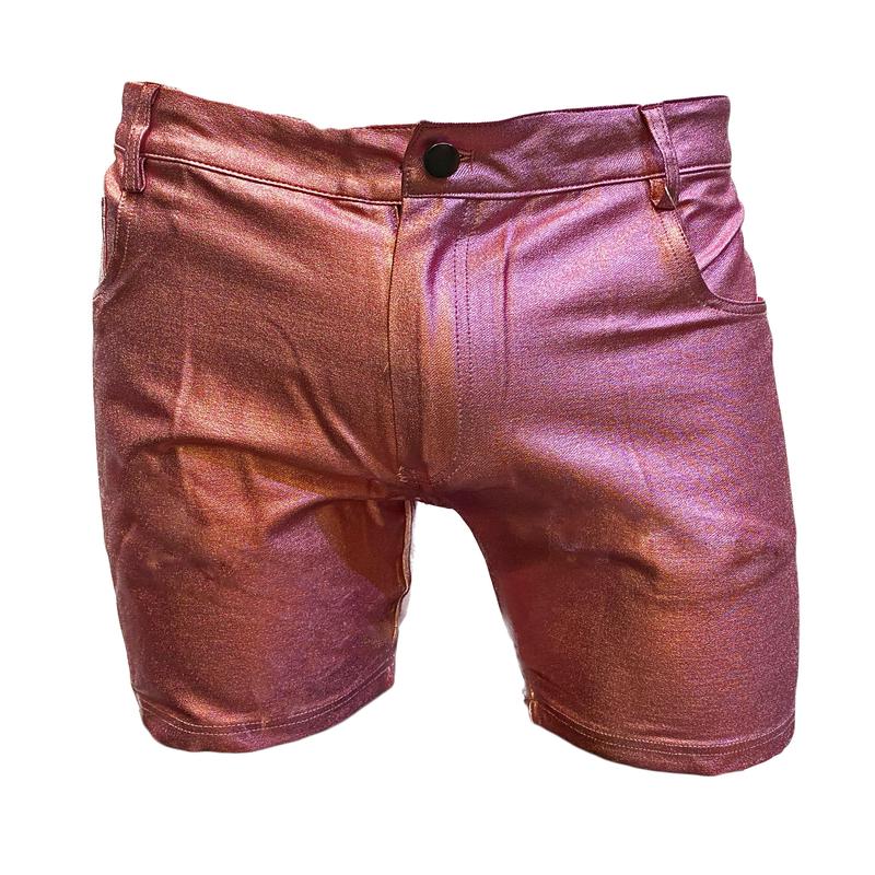 Metallic Jean Shorts - Pink