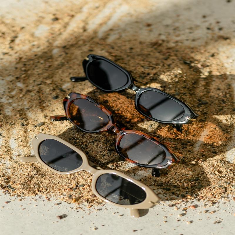 Oval Angled Acetate Sunglasses