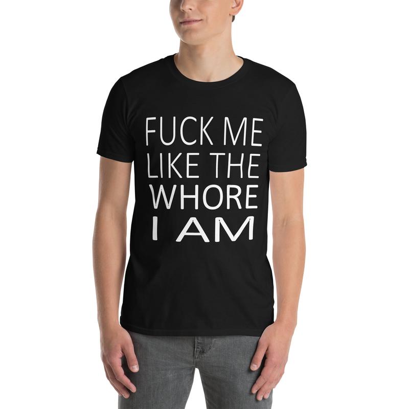 Printed Phrases Tee - Fuck Me Like the Whore I am (Black)
