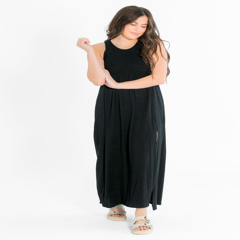 Black Knit Sleeveless Maxi Dress - FINAL SALE