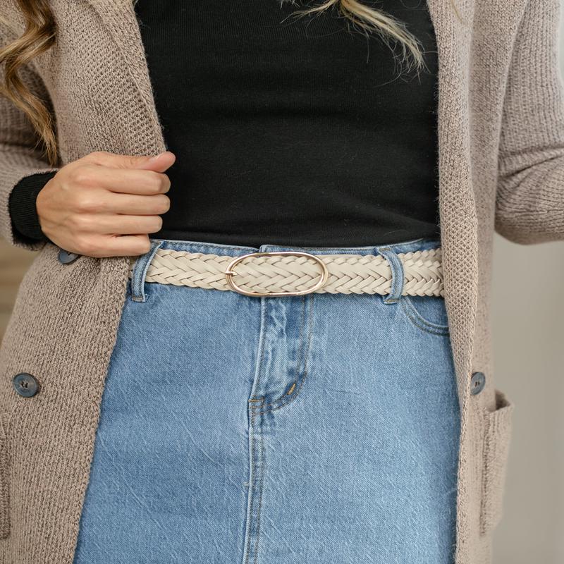 Classic Braided Oval Buckle Belt